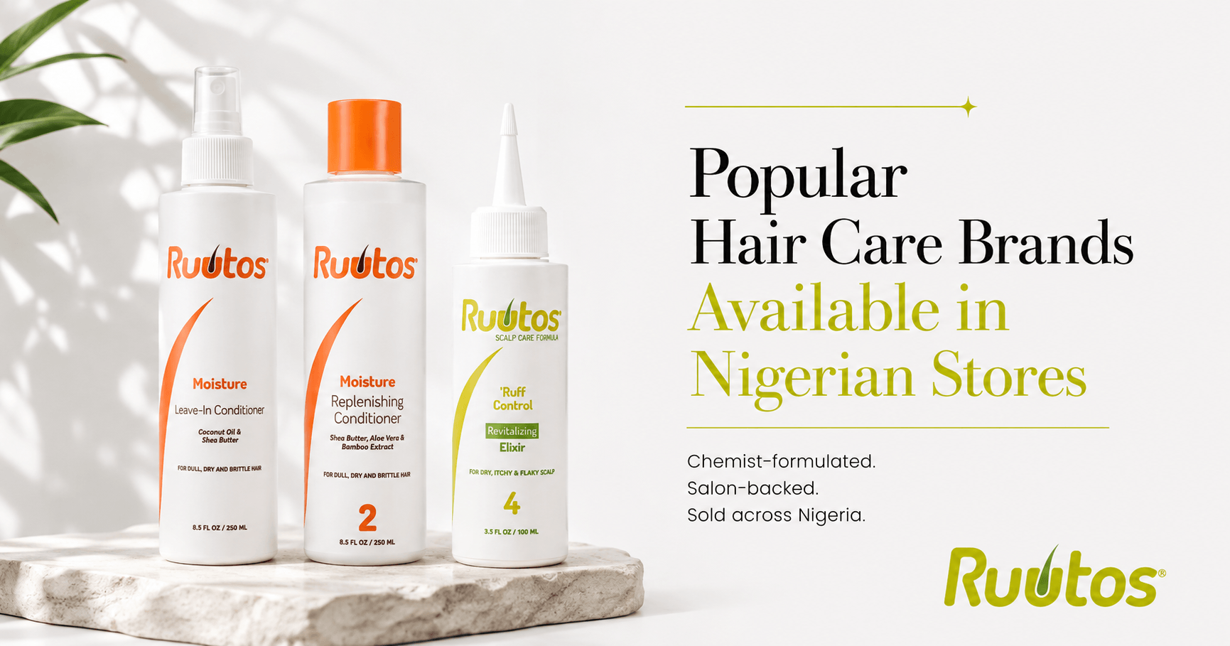 Ruutos hair care products from across the range, a Nigerian hair care brand available online at ruutos.ng